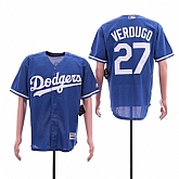 Dodgers 27 Alex Verdugo Blue Cool Base Jersey Sguo,baseball caps,new era cap wholesale,wholesale hats
